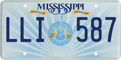 MS license plate LLI587