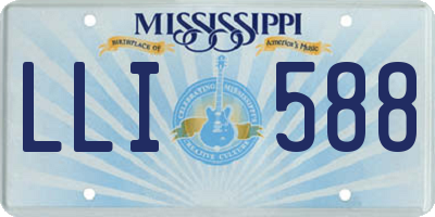 MS license plate LLI588