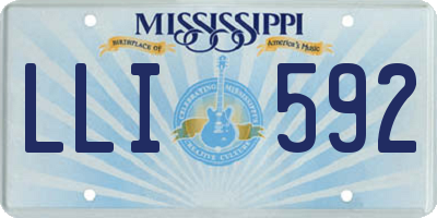MS license plate LLI592