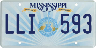 MS license plate LLI593