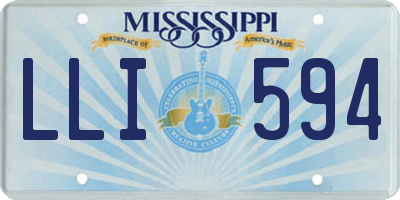 MS license plate LLI594