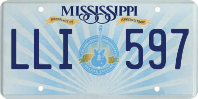MS license plate LLI597