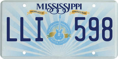 MS license plate LLI598
