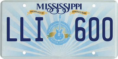 MS license plate LLI600