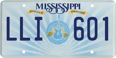 MS license plate LLI601