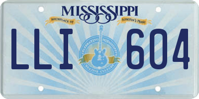 MS license plate LLI604