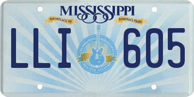 MS license plate LLI605