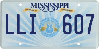 MS license plate LLI607