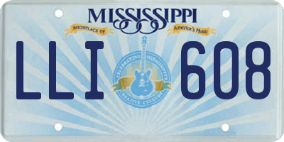 MS license plate LLI608