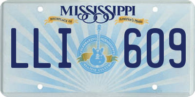 MS license plate LLI609