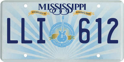 MS license plate LLI612