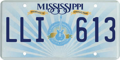 MS license plate LLI613