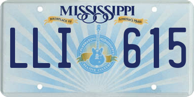 MS license plate LLI615