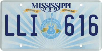 MS license plate LLI616