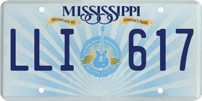 MS license plate LLI617
