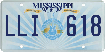 MS license plate LLI618
