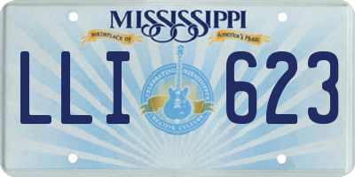 MS license plate LLI623
