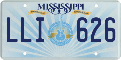 MS license plate LLI626