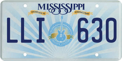 MS license plate LLI630