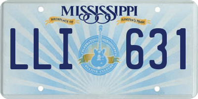 MS license plate LLI631