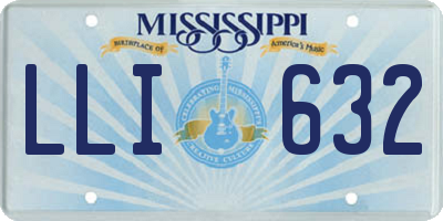 MS license plate LLI632