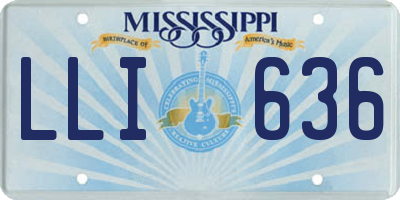 MS license plate LLI636