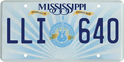 MS license plate LLI640