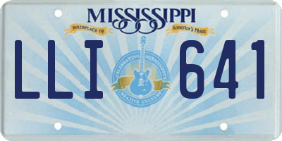 MS license plate LLI641