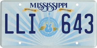 MS license plate LLI643