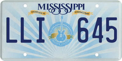 MS license plate LLI645