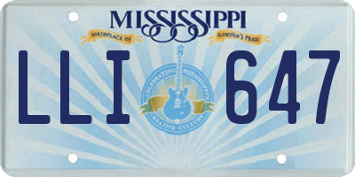 MS license plate LLI647