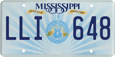 MS license plate LLI648