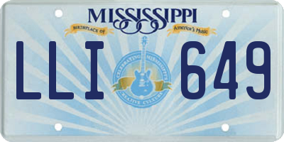 MS license plate LLI649