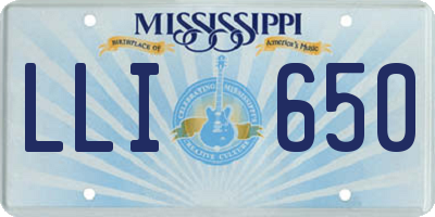 MS license plate LLI650