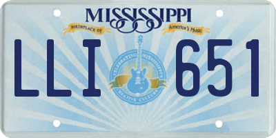 MS license plate LLI651