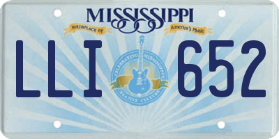 MS license plate LLI652