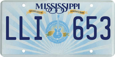 MS license plate LLI653