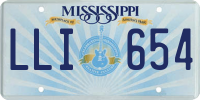 MS license plate LLI654