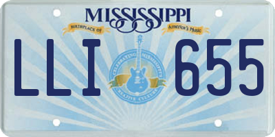 MS license plate LLI655