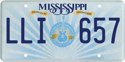 MS license plate LLI657