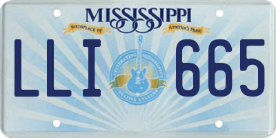 MS license plate LLI665