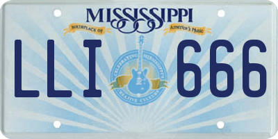 MS license plate LLI666