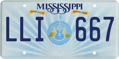 MS license plate LLI667