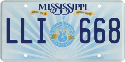 MS license plate LLI668