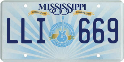 MS license plate LLI669