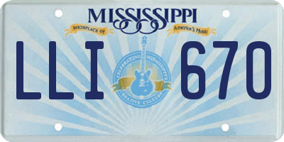 MS license plate LLI670