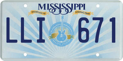 MS license plate LLI671