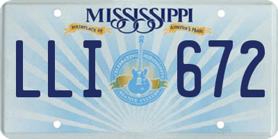 MS license plate LLI672