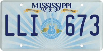 MS license plate LLI673