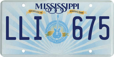MS license plate LLI675